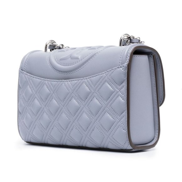 NWT Tory Burch Fleming Small Leather Shoulder Crossbody Bag CLOUD BLUE Authentic - Picture 4 of 15
